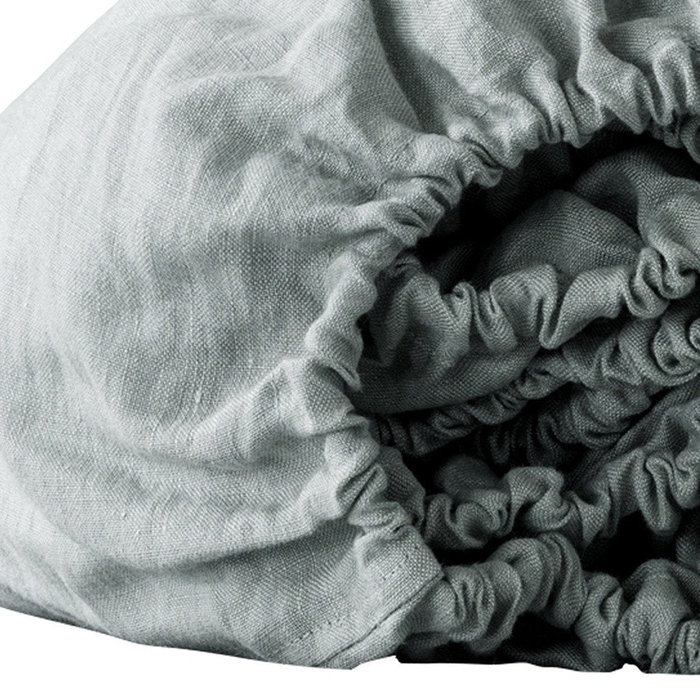 Blue Linen California King Fitted sheet HomeRoots