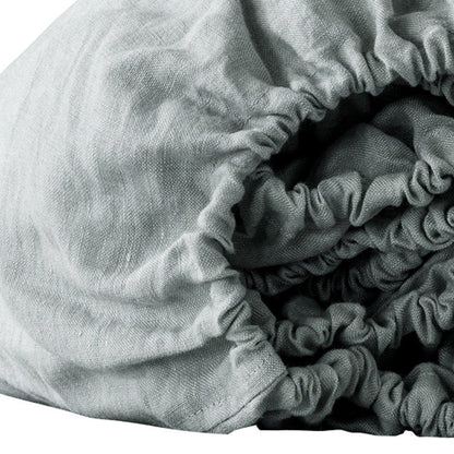 Blue Linen California King Fitted sheet HomeRoots