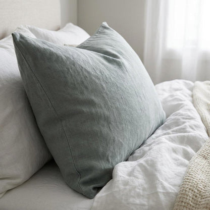 Blue Linen California King Fitted sheet HomeRoots