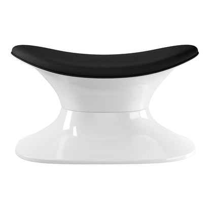 21" Black and White Wool And Fiberglass Contempo Footstool Ottoman HomeRoots