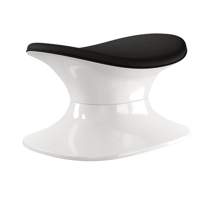 21" Black and White Wool And Fiberglass Contempo Footstool Ottoman HomeRoots