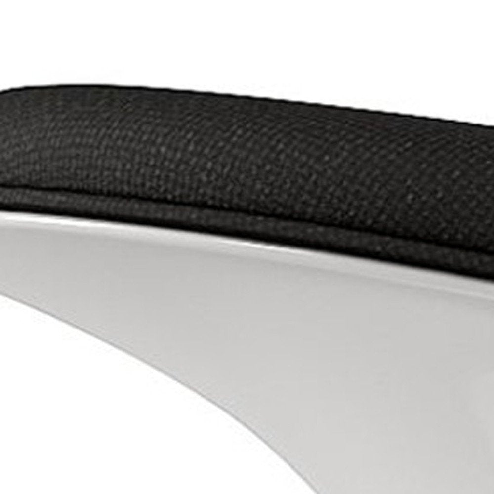 21" Black and White Wool And Fiberglass Contempo Footstool Ottoman HomeRoots