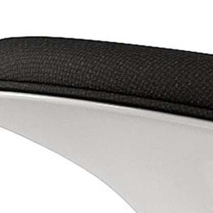 21" Black and White Wool And Fiberglass Contempo Footstool Ottoman HomeRoots