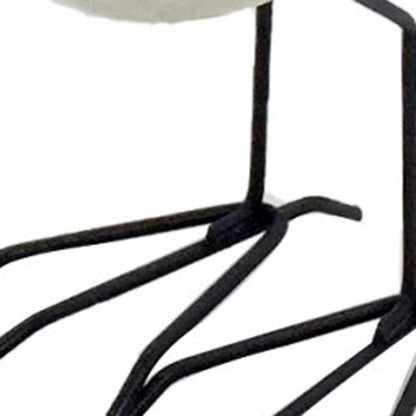 Set of Three Black and White Fabric Bird Statue Tabletop Sculpture HomeRoots