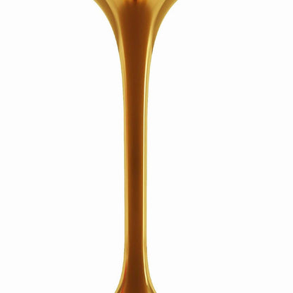 40" White And Gold Rounded Marble And Metal Pedestal Base Dining Table HomeRoots