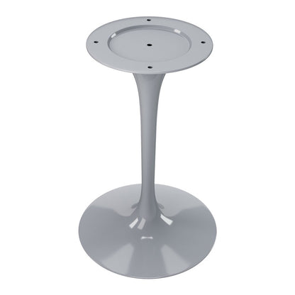 40" White And Gray Rounded Marble And Metal Pedestal Base Dining Table HomeRoots