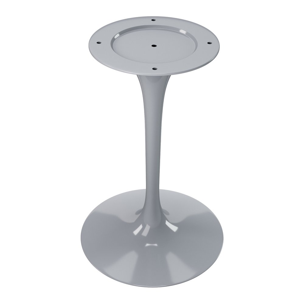 32" White And Gray Rounded Stone And Metal Pedestal Base Dining Table HomeRoots