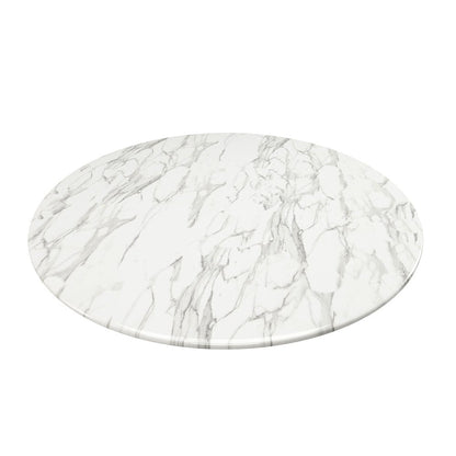 32" White And Black Marble And Metal Dining Table HomeRoots