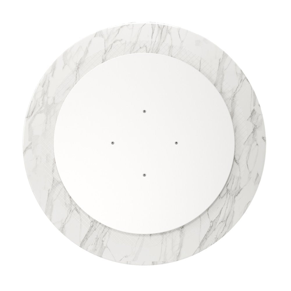 32" White And Black Marble And Metal Dining Table HomeRoots