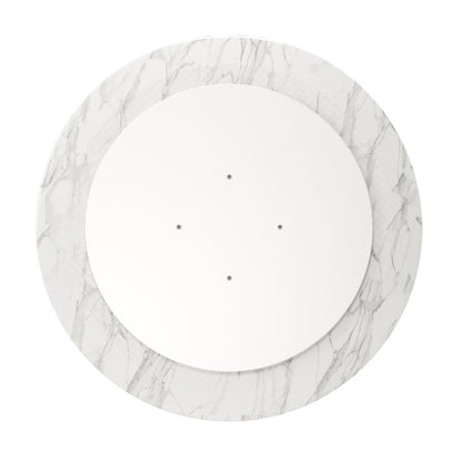 32" White And Black Marble And Metal Dining Table HomeRoots