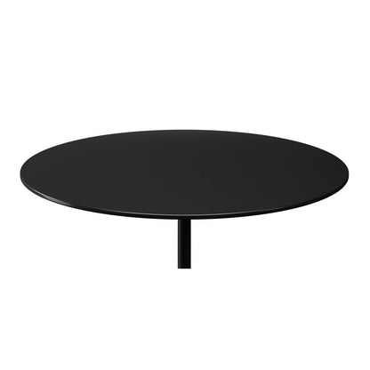 17" Black Steel And Stone Round Coffee Table HomeRoots