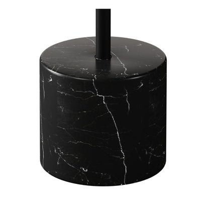 17" Black Steel And Stone Round Coffee Table HomeRoots