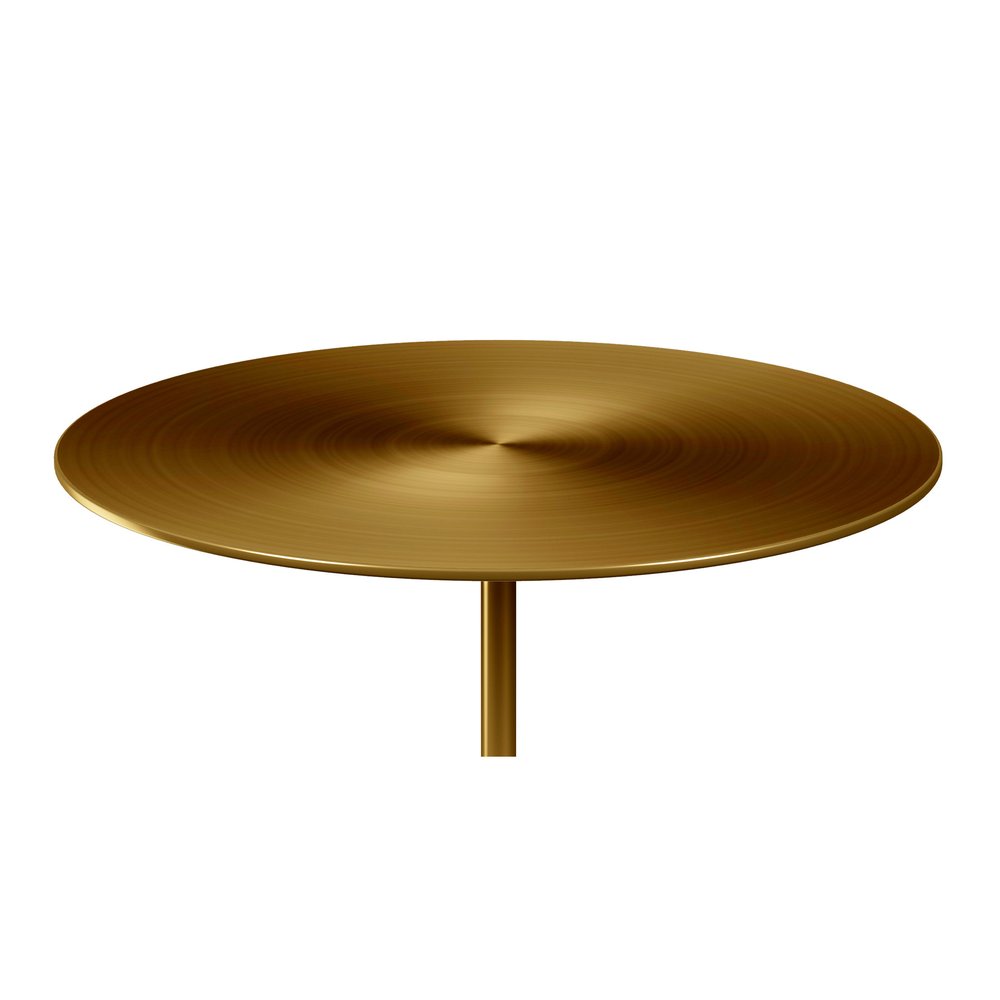17" Gold And White Steel And Stone Round Coffee Table HomeRoots