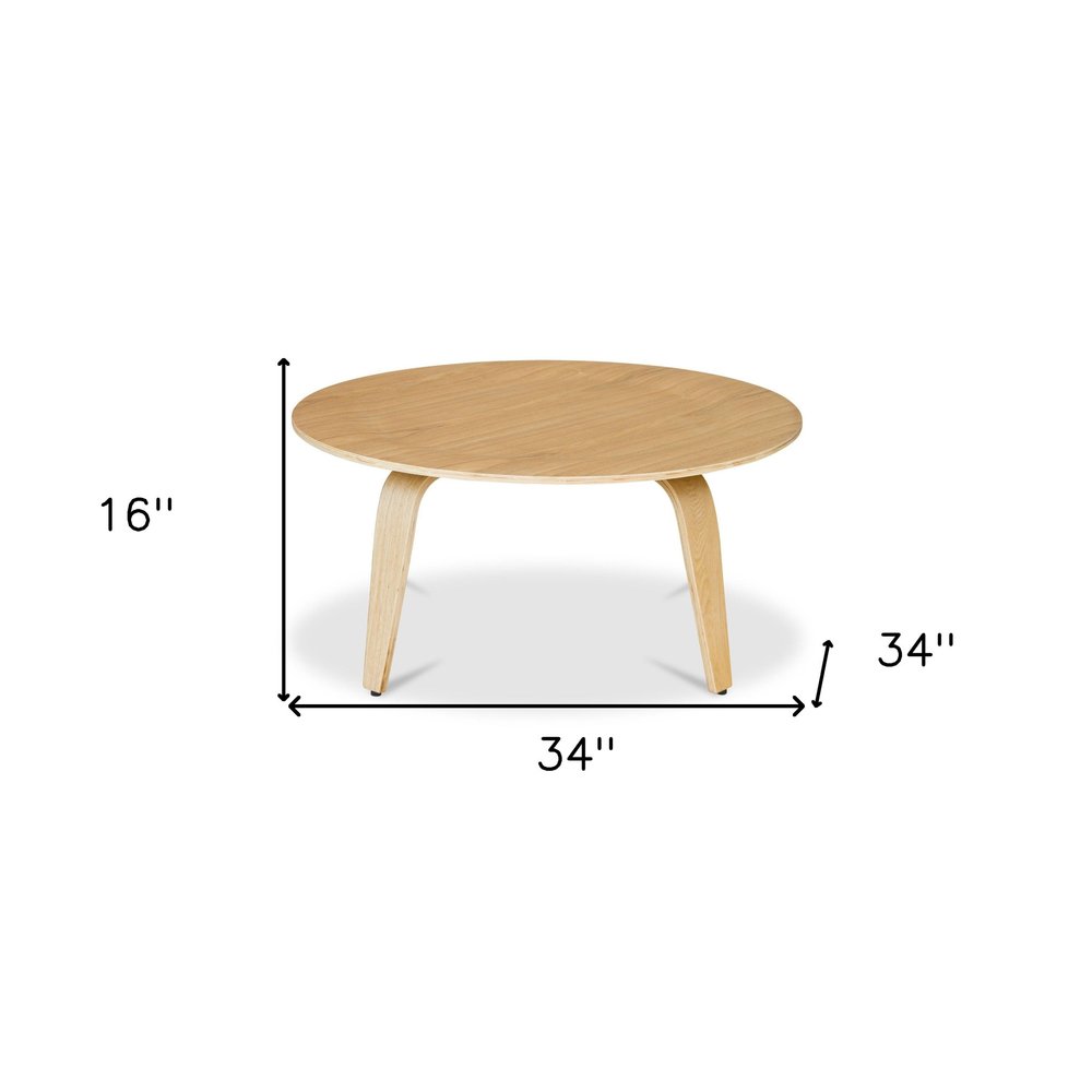 34" Natural Round Coffee Table HomeRoots