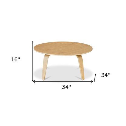 34" Natural Round Coffee Table HomeRoots
