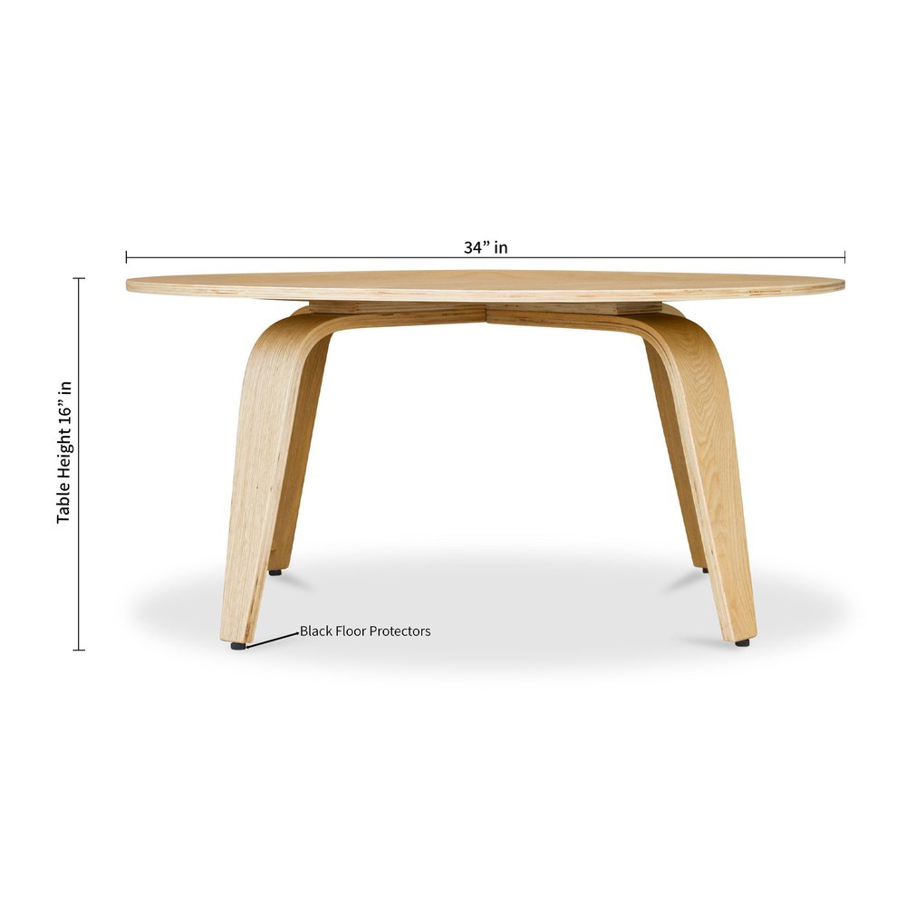 34" Natural Round Coffee Table HomeRoots