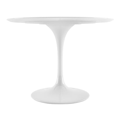 42" White Fiberglass And Metal Dining Table HomeRoots