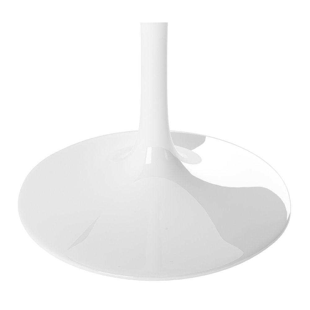 48" White Fiberglass And Metal Dining Table HomeRoots