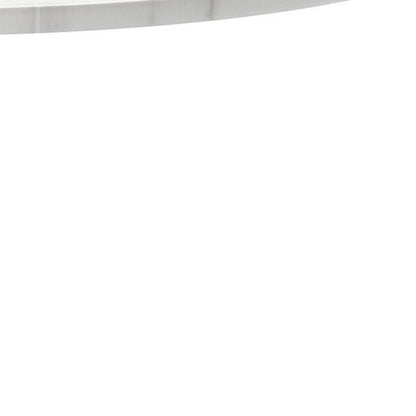36" White Rounded Metal Pedestal Base Dining Table HomeRoots