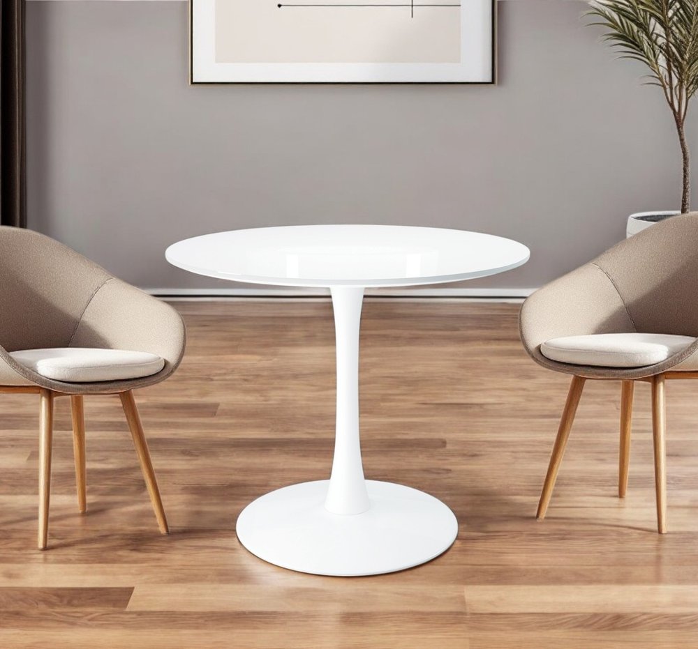 36" White Metal Dining Table HomeRoots