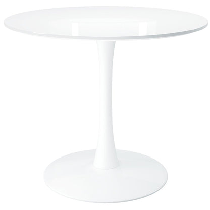 36" White Metal Dining Table HomeRoots