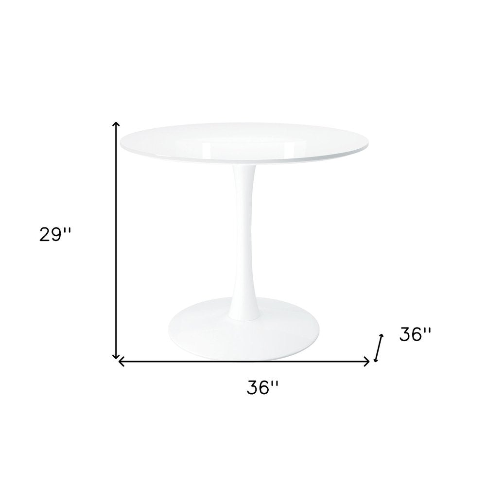 36" White Metal Dining Table HomeRoots