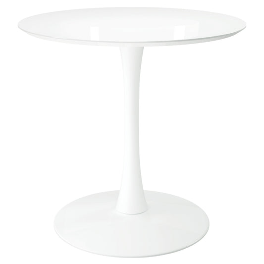 32" White Metal Dining Table