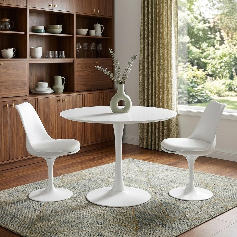 32" White Metal Dining Table HomeRoots