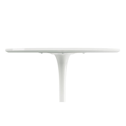 32" White Metal Dining Table