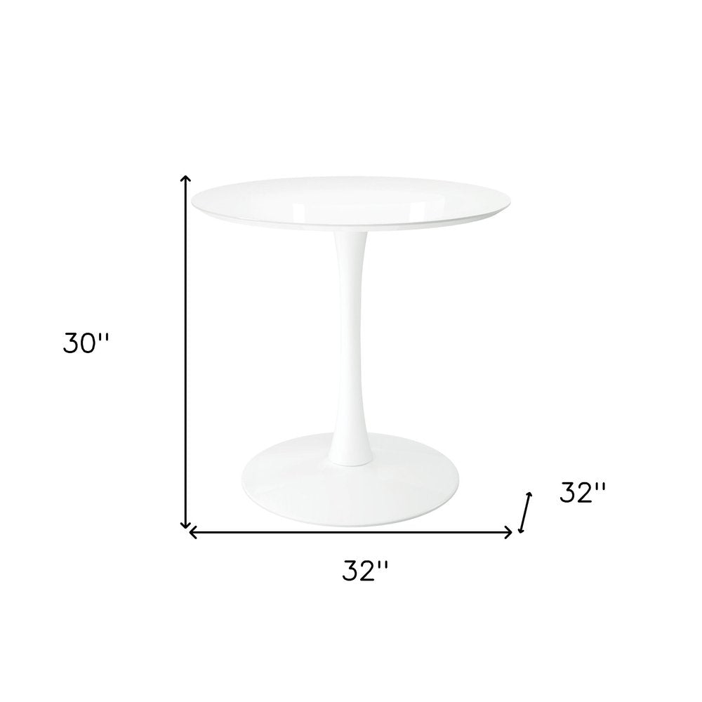 32" White Metal Dining Table HomeRoots