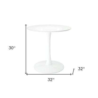 32" White Metal Dining Table HomeRoots