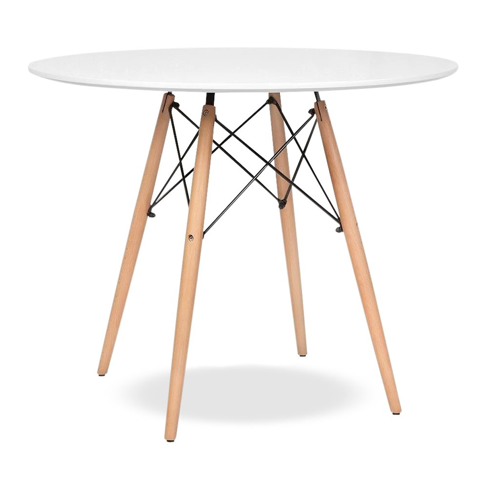 36" White And Natural Solid Wood Dining Table HomeRoots