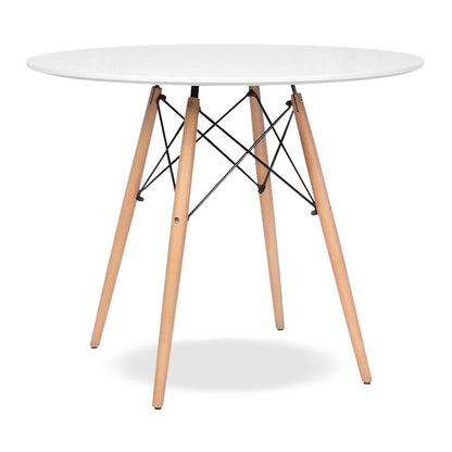 36" White And Natural Solid Wood Dining Table HomeRoots