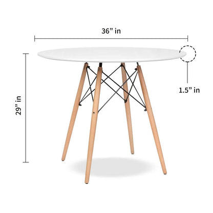 36" White And Natural Solid Wood Dining Table HomeRoots