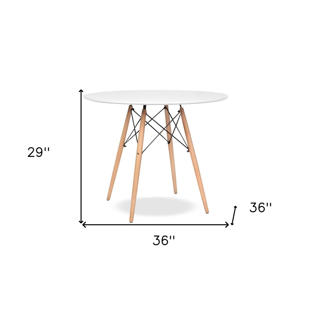 36" White And Natural Solid Wood Dining Table HomeRoots