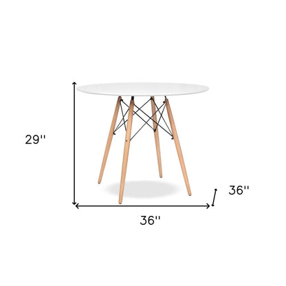 36" White And Natural Solid Wood Dining Table HomeRoots