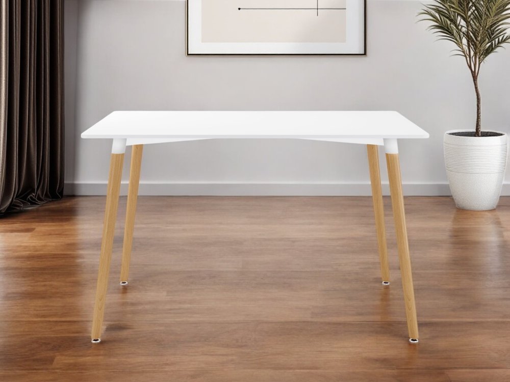 30" White And Natural Solid Wood Dining Table HomeRoots