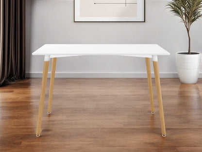30" White And Natural Solid Wood Dining Table HomeRoots