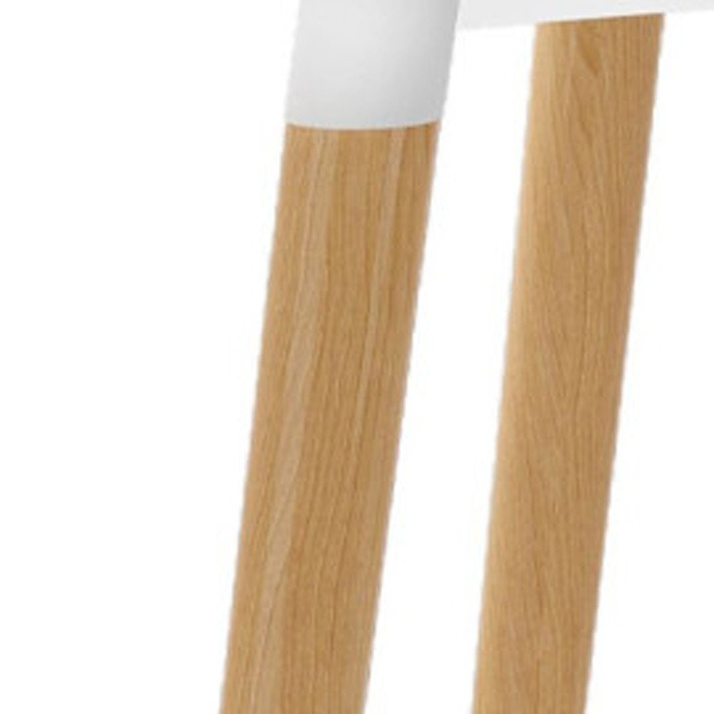 30" White And Natural Solid Wood Dining Table HomeRoots