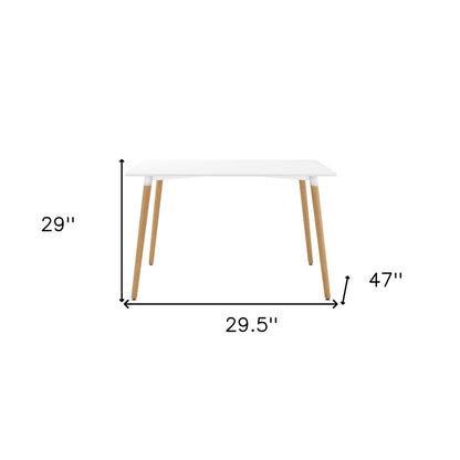 30" White And Natural Solid Wood Dining Table HomeRoots