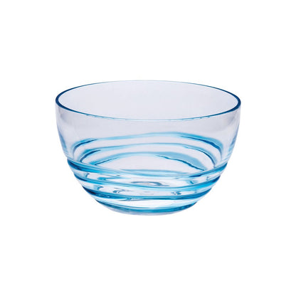 Clear and Blue Four Piece Swirl Acrylic Service For Four Bowl Set HomeRoots