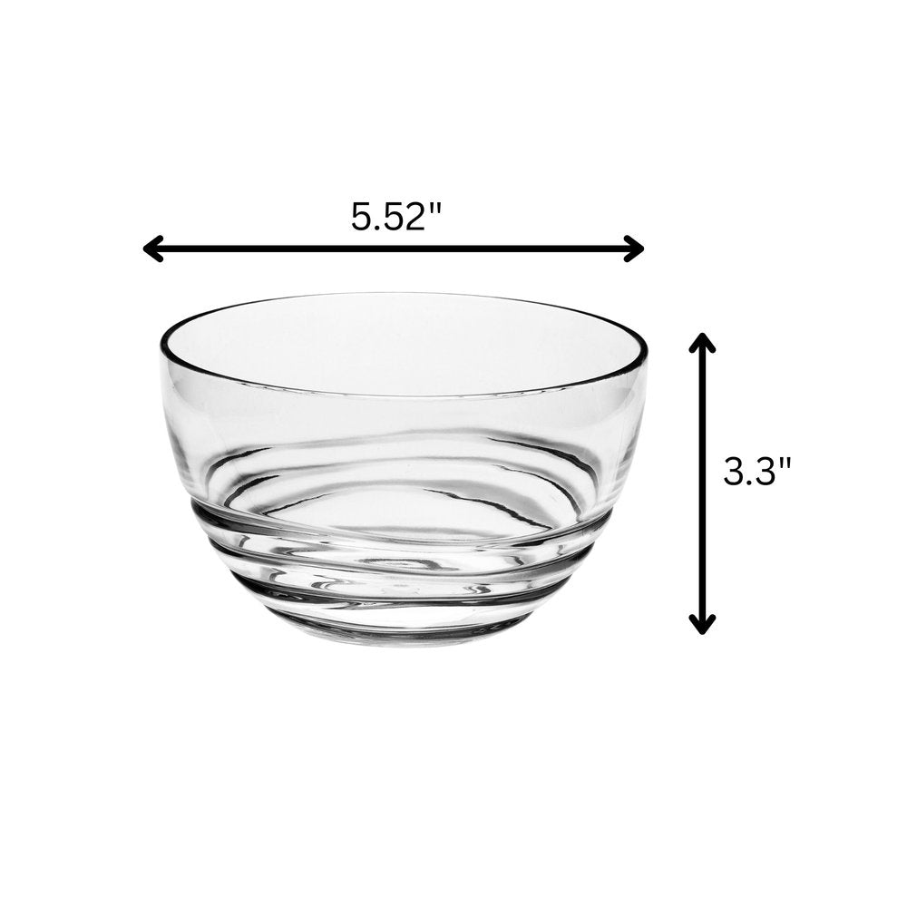 Clear Four Piece Round Swirl Acrylic Service For Four Bowl Set HomeRoots