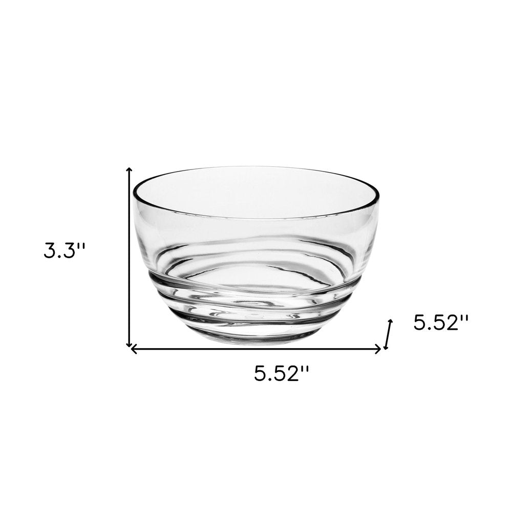 Clear Four Piece Round Swirl Acrylic Service For Four Bowl Set HomeRoots