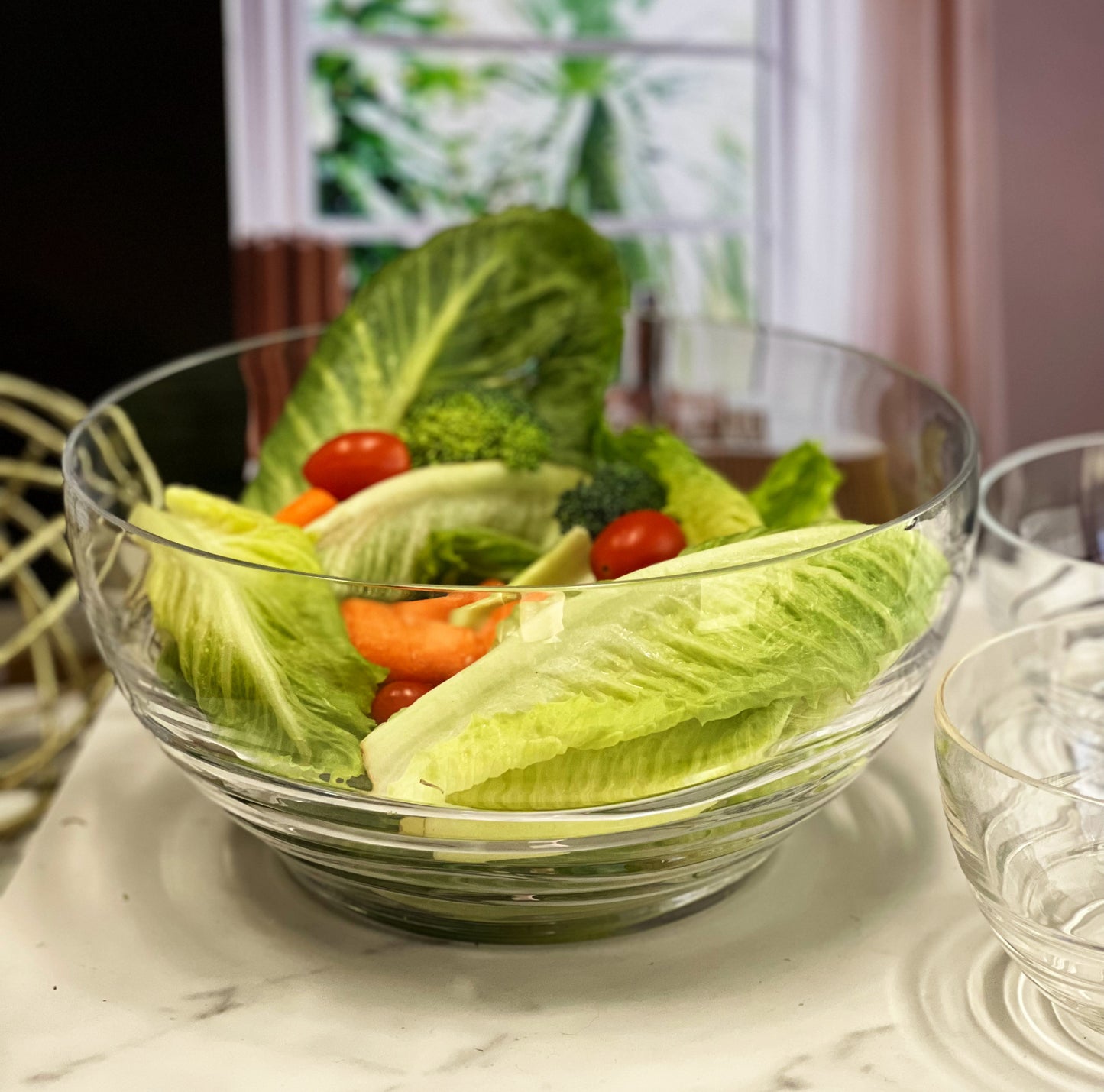 10" Clear Acrylic Round Salad Bowl