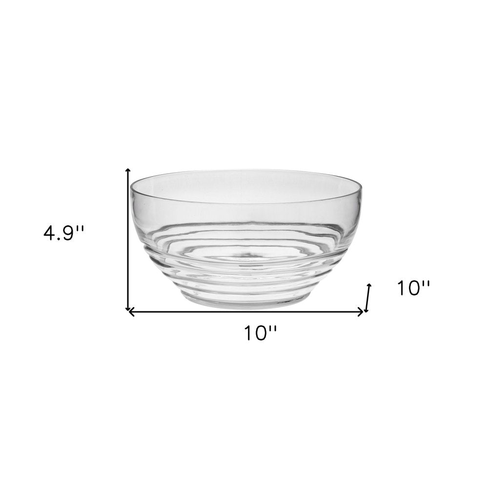 10" Clear Acrylic Round Salad Bowl HomeRoots
