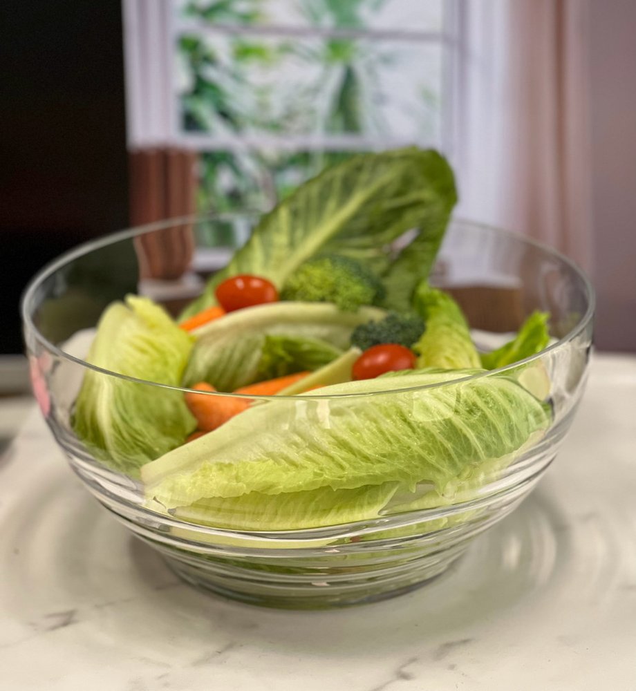 10" Clear Acrylic Round Salad Bowl HomeRoots