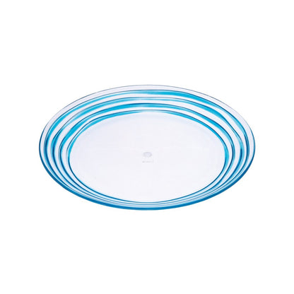 Blue Four Piece Round Swirl Acrylic Service For Four Salad Plate Set HomeRoots