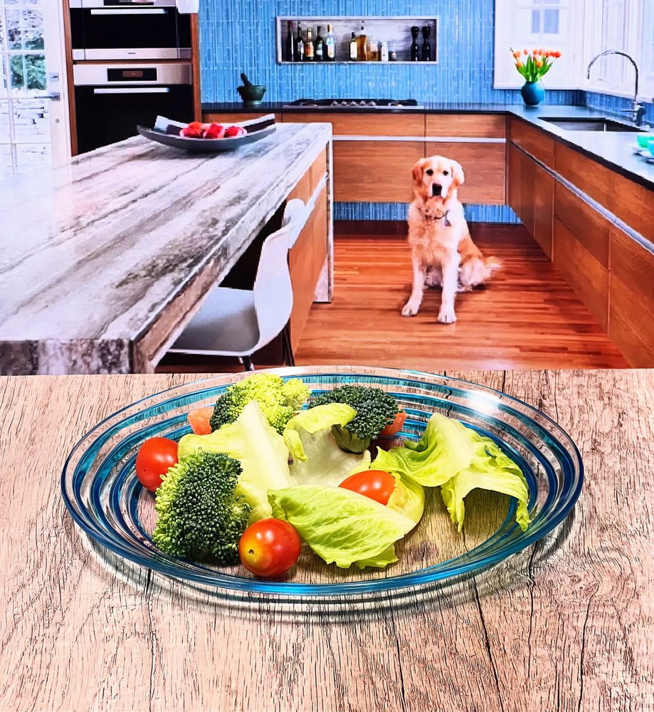 Blue Four Piece Round Swirl Acrylic Service For Four Salad Plate Set HomeRoots