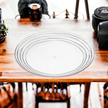 Clear Four Piece Round Swirl Acrylic Service For Four Salad Plate Set HomeRoots