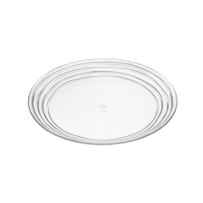 Clear Four Piece Round Swirl Acrylic Service For Four Salad Plate Set HomeRoots